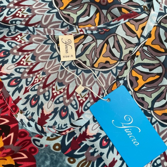 Blue Red Orange Cover Up Swim Beach Pool - Picture 7 of 7